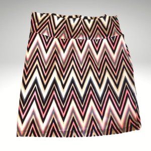 Charlotte Russe Zig Zag Neon Pink Skirt Midi Skirt